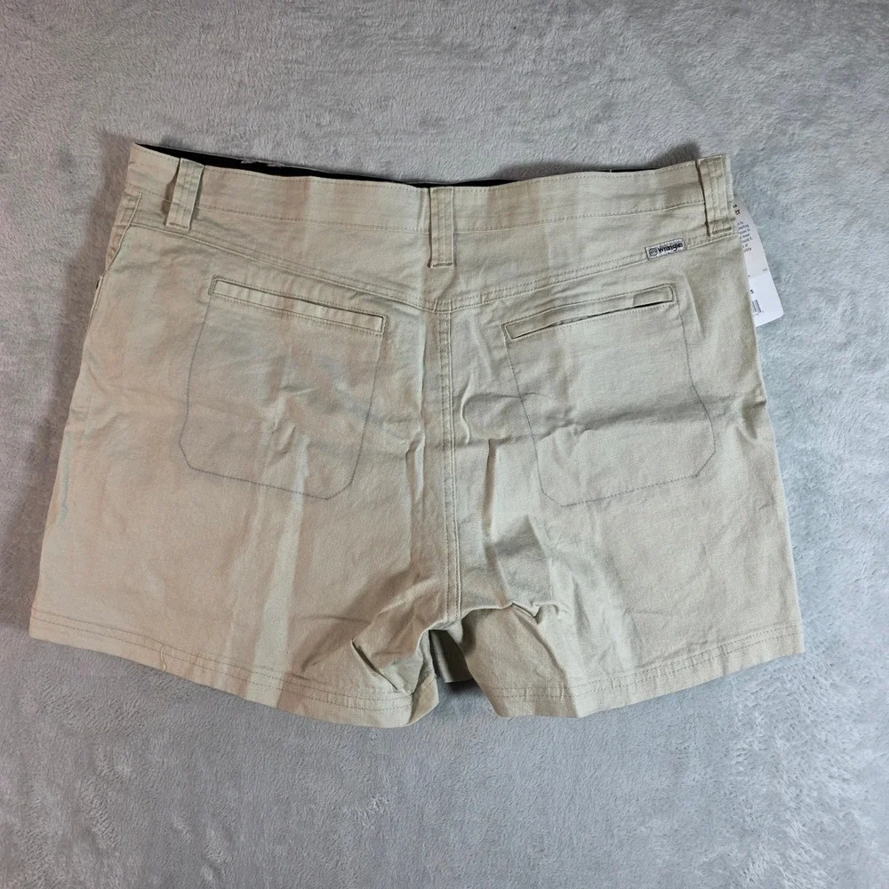 Wrangler‎ ATG Women's Canvas Hike Shorts Pelican Beige Cotton Linen Size 20